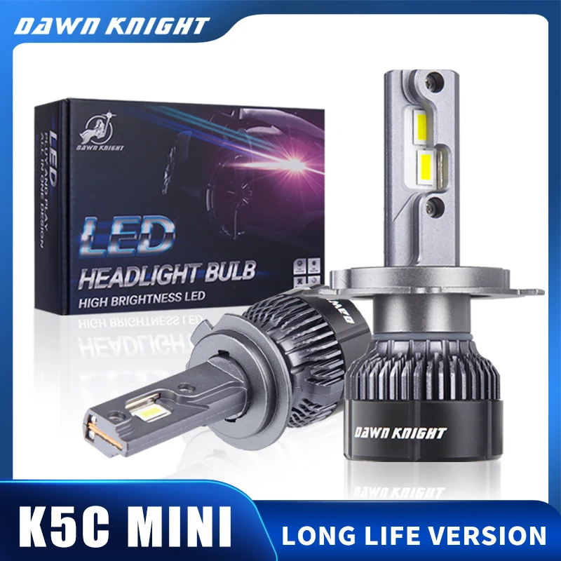 DAWNKNIGHT K5C MINI H7 H11 5000K Led headlight Bulb H11 H1 HB3 HB4 12V Led car light bulb 2pcs