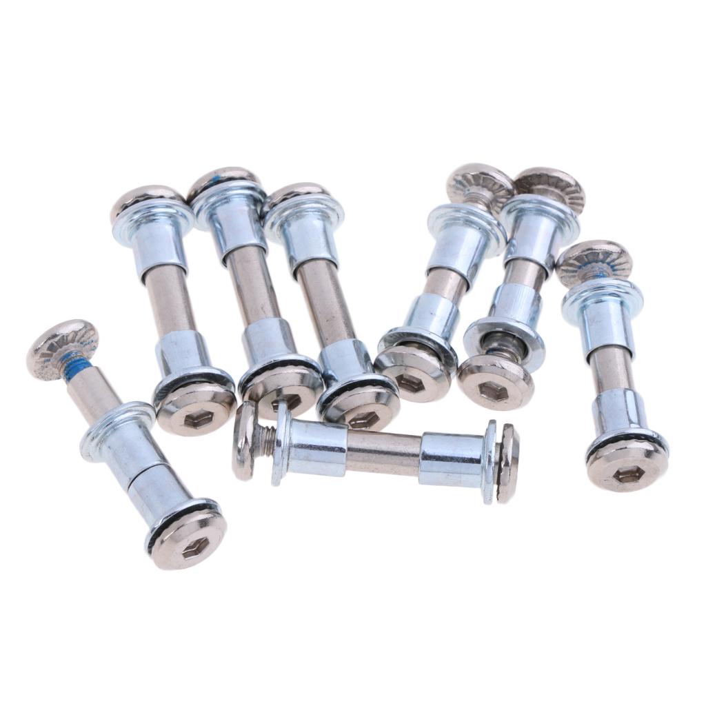 Pack of 8pcs Durable Inline Skate Screws and Spacers Axle Bolts Skate Wheel