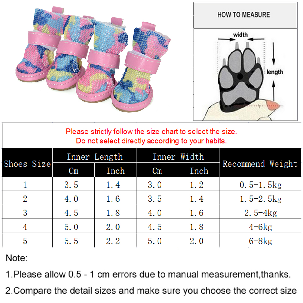 Title 1, Summer Dog Shoes For Small Medium Dogs Cats Mes...