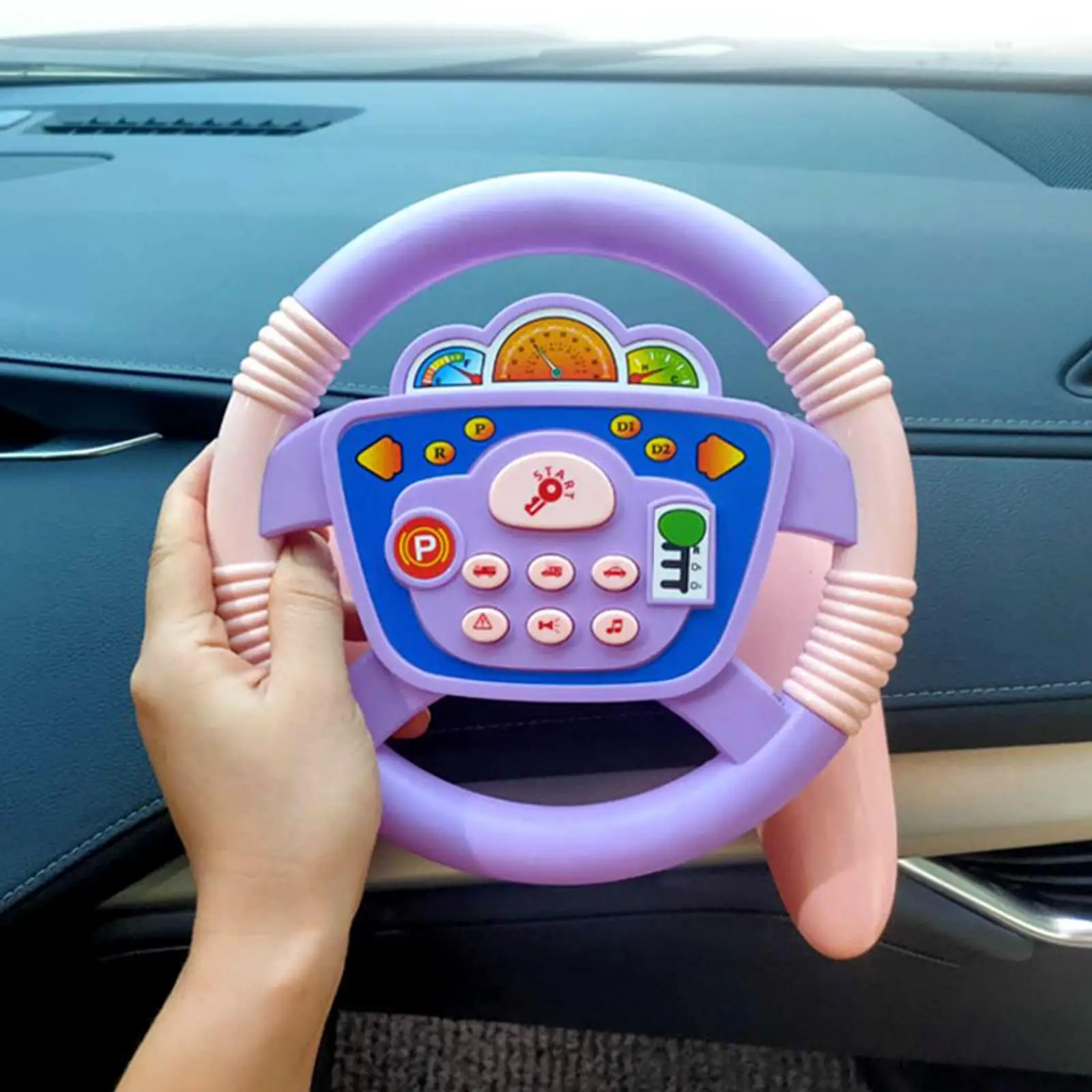 Steering Wheel Toy Steering Activity 360 Rotation Interactive for Gifts