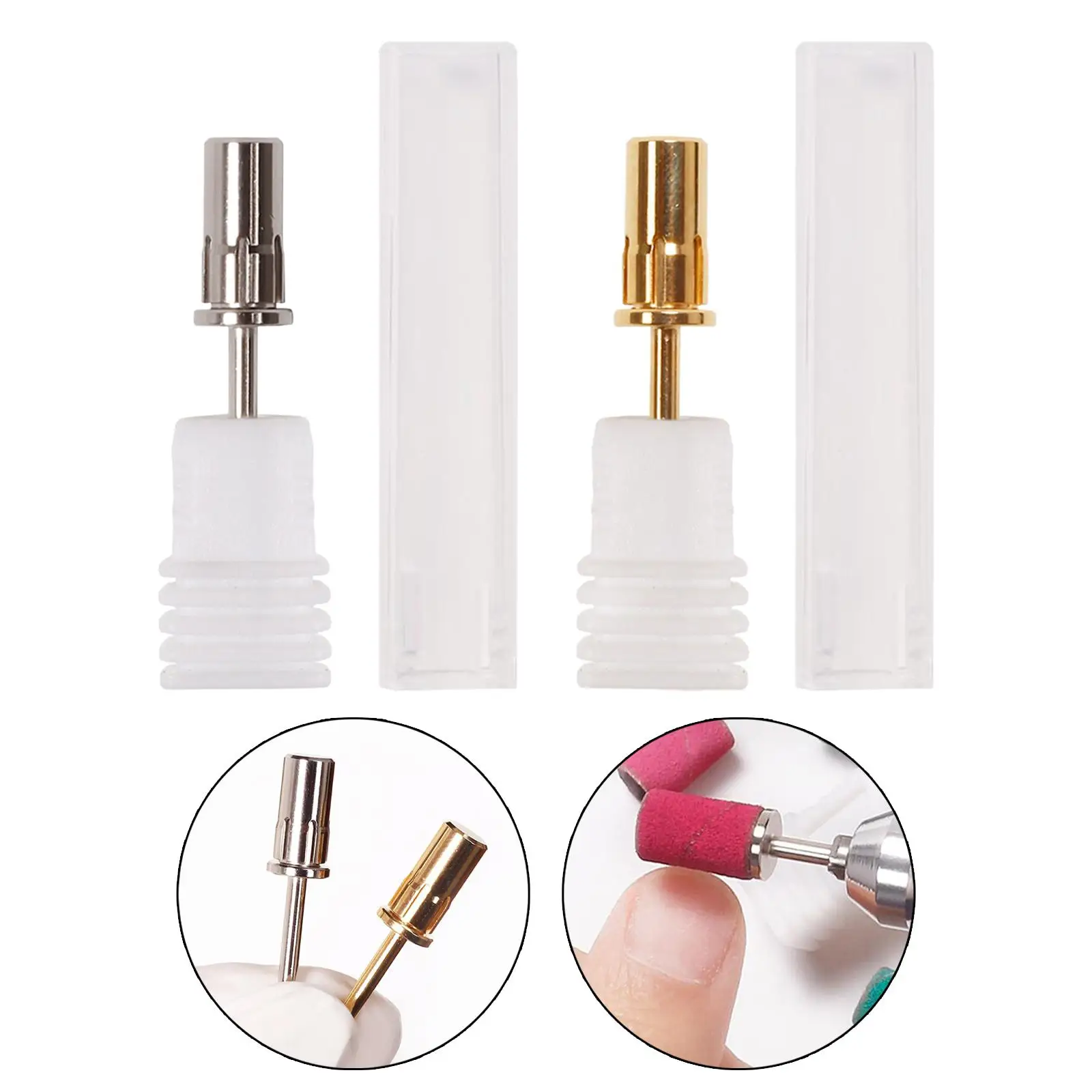 Nail Drill Bit Manicure Pedicure Tool Stainless Steel Shaft Nail Drill Bits for Sanding Band and Manicure Electric Nail File