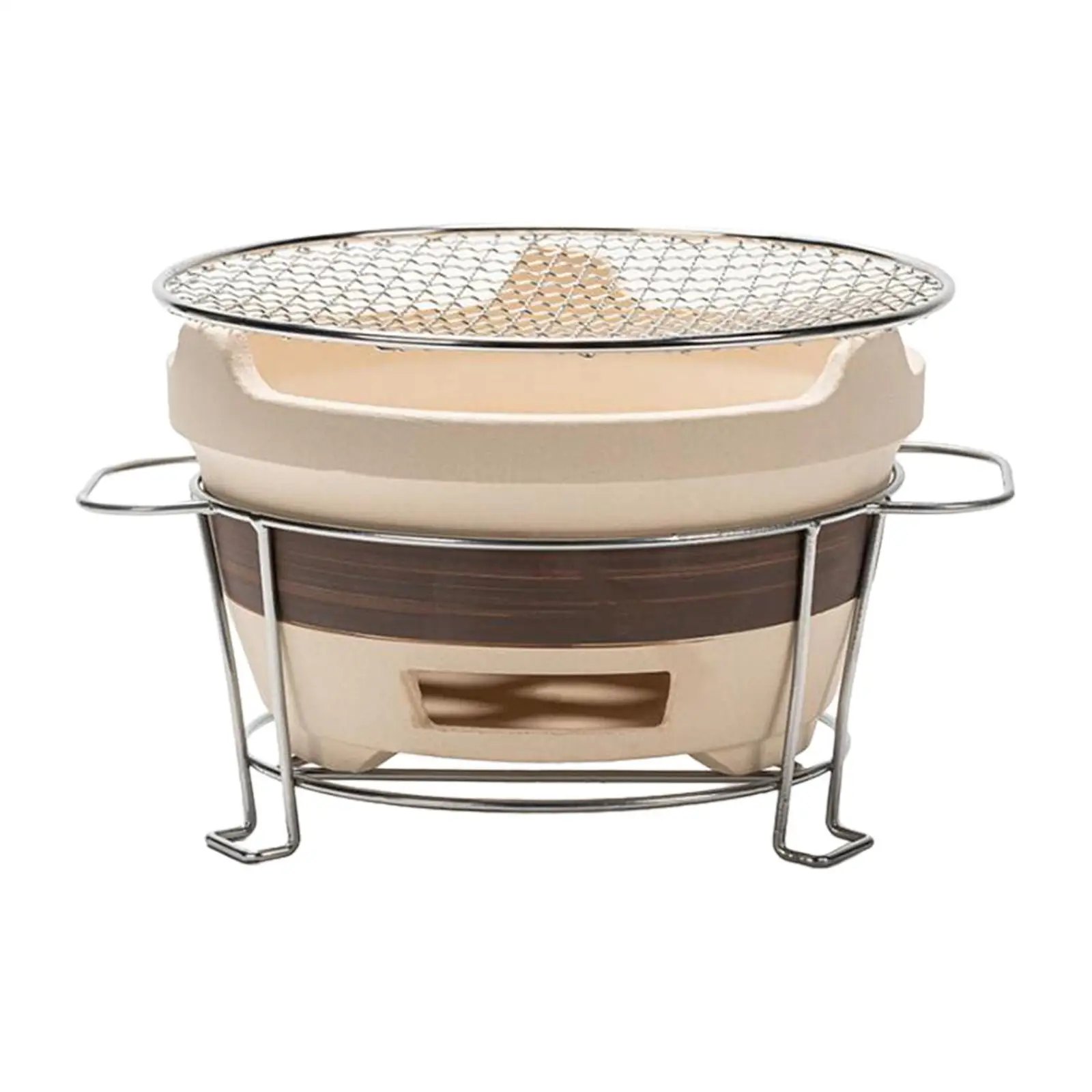 Small Charcoal Grill with Wire Mesh Multifunctional Japanese Grill Barbecue Stove for Outdoor Patio Hiking Backyard Camping