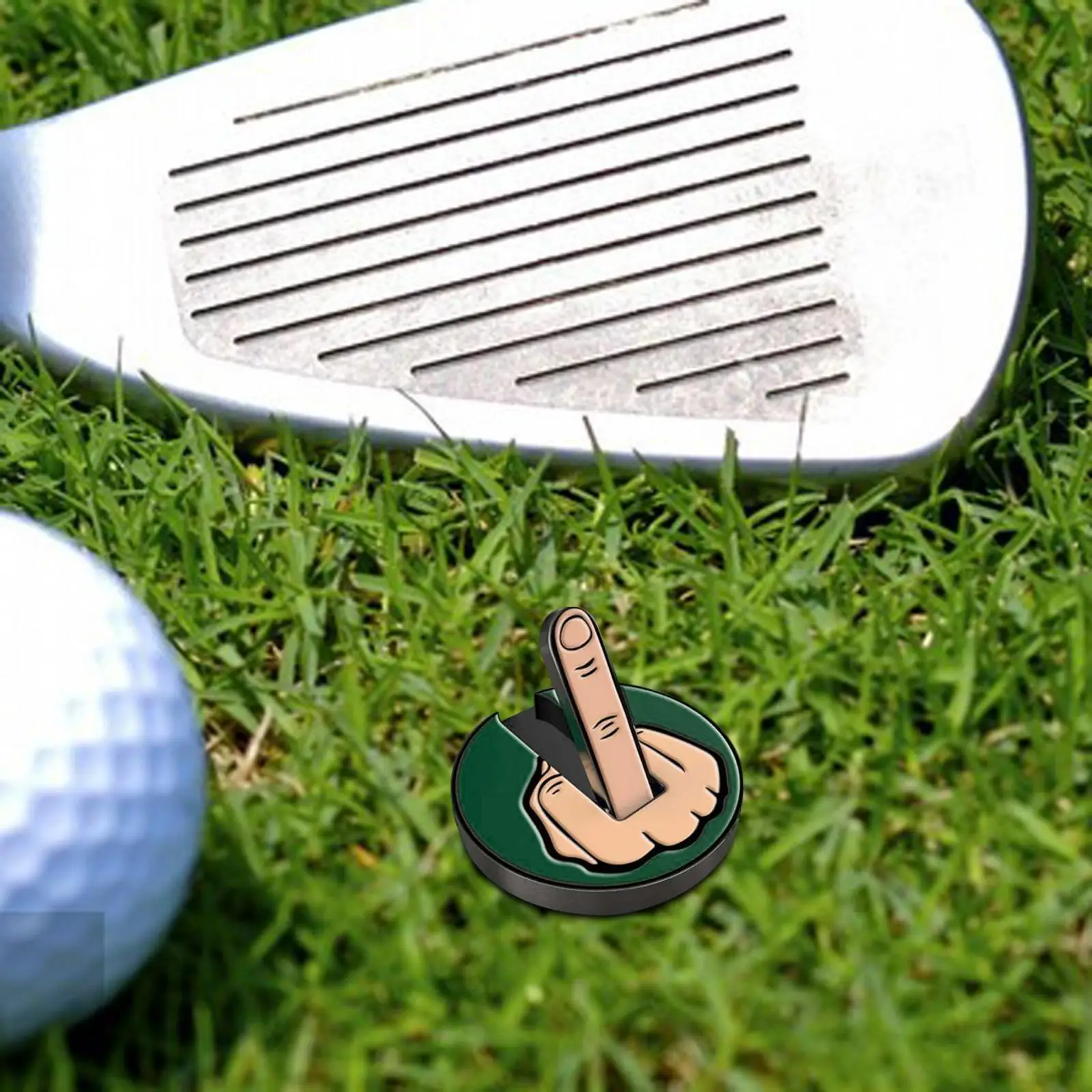 Funny Middle Finger Theme Golf Ball Marker Golf Accessories, Diameter 2.5cm