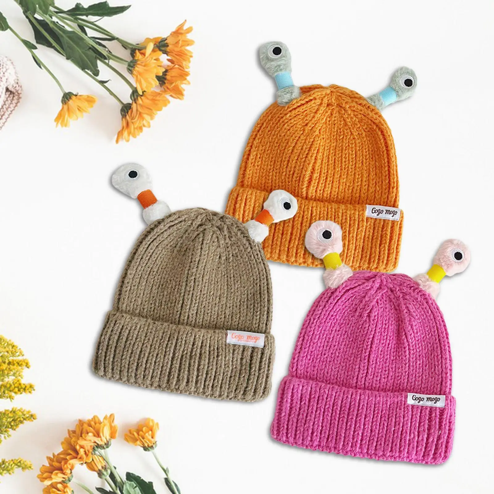 Funny Little Monster Knit Hat Comfortable Portable Cute Adults Kid Knitted Hat for Running Themed Party Hiking Climbing Cosplay