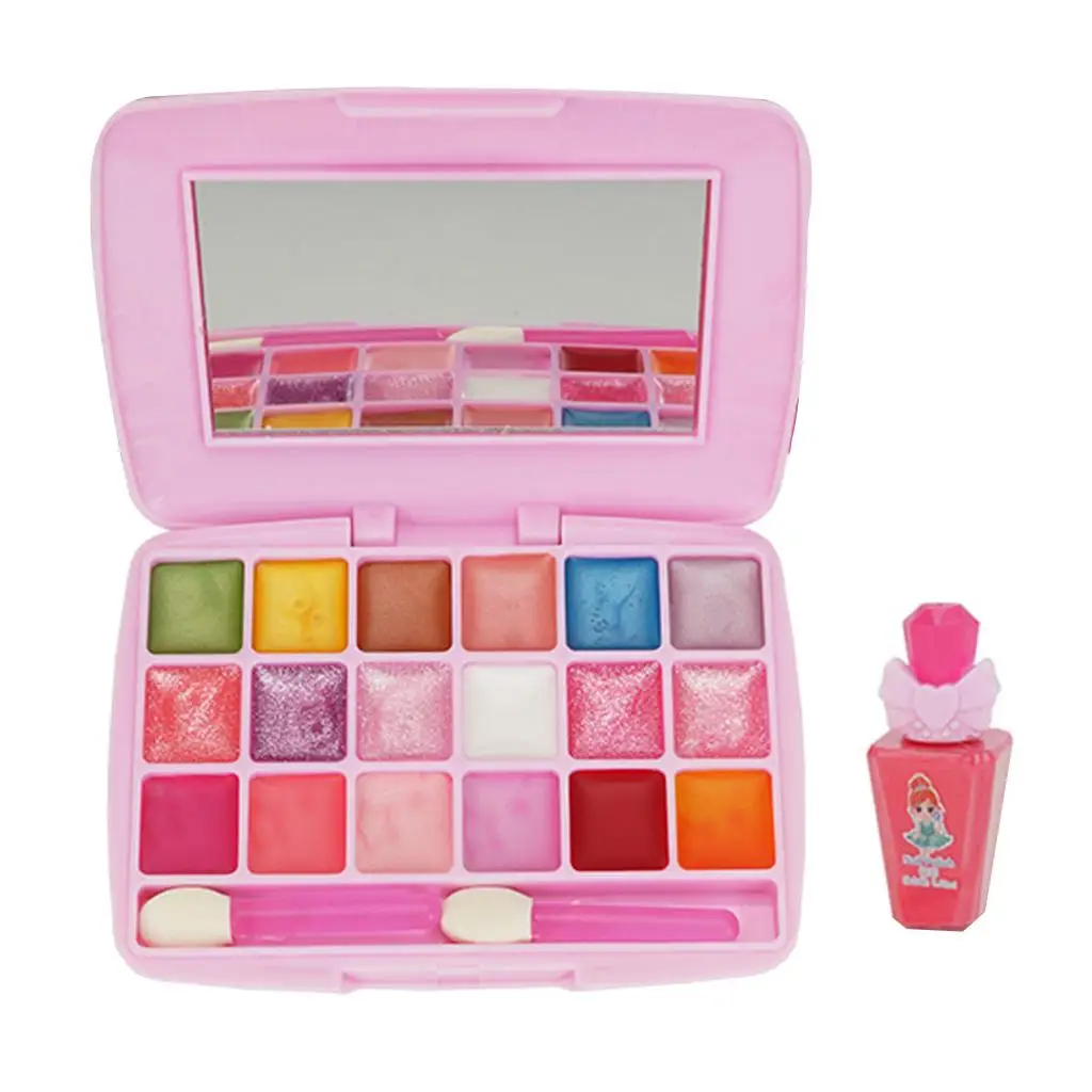 Girls Pretend Play Makeup Toy Set Washable Cosmetic and  Eyeshadow  Beauty Set for Halloween Christmas Party Game