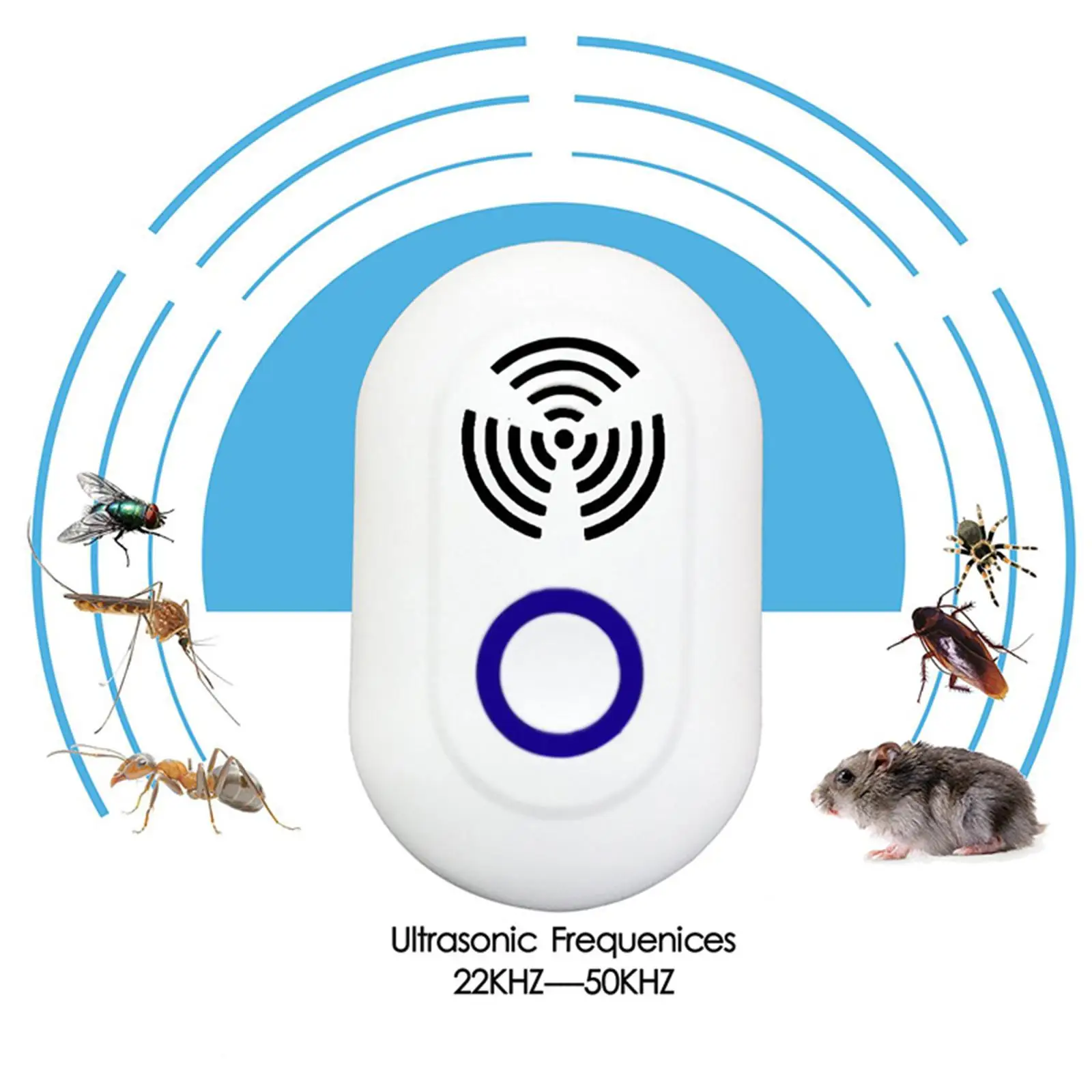 Portable Ultrasonic Insect Repeller Quiet Work Indoor Anti-Mice Pest Repellers for Mosquito Rat Pest Killer Garden Suppy US