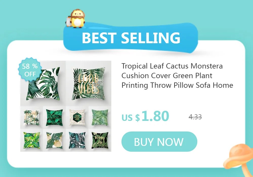 Tropical Plant Pillowcase Green Printing Cushion Cover Decoration Sofa Bed Car Pillowcase Cushion Home Decoration 30*50CM