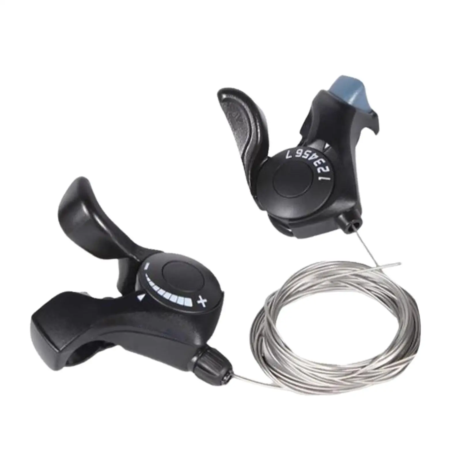 Bike Shifters Set Bicycle Modification Portable with Cables 7 Speed Lever Bicycle Thumb Gear Shifter Outdoor Repair Supplies