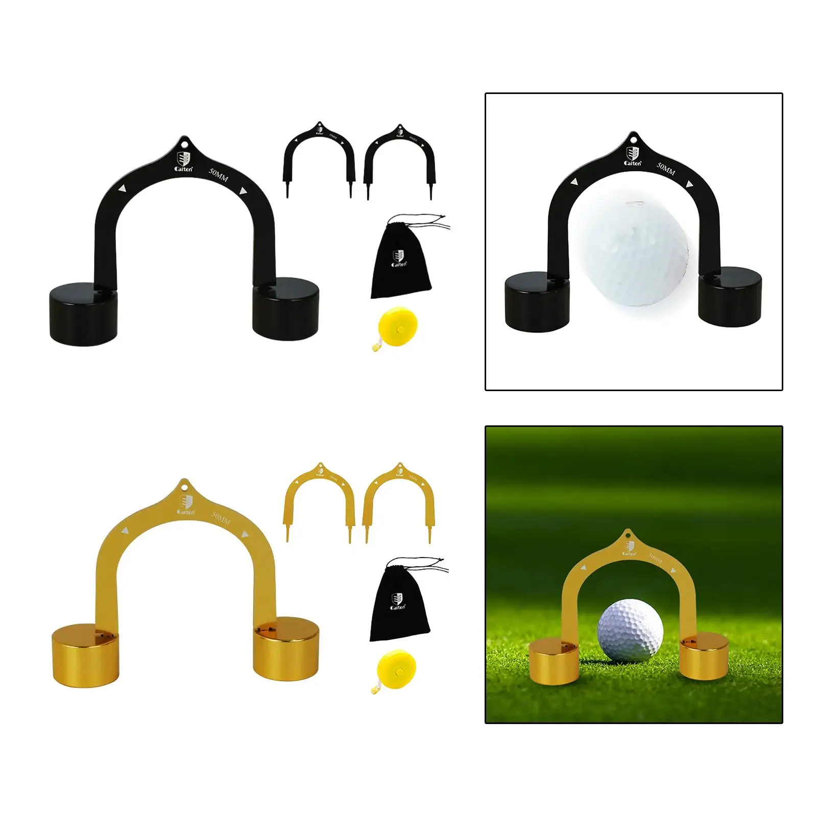 Golf Putting Gates Goal Gate Training Aid Aluminum Alloy Metal Precision Practice Supplies with Carry Bag Golf Accessories