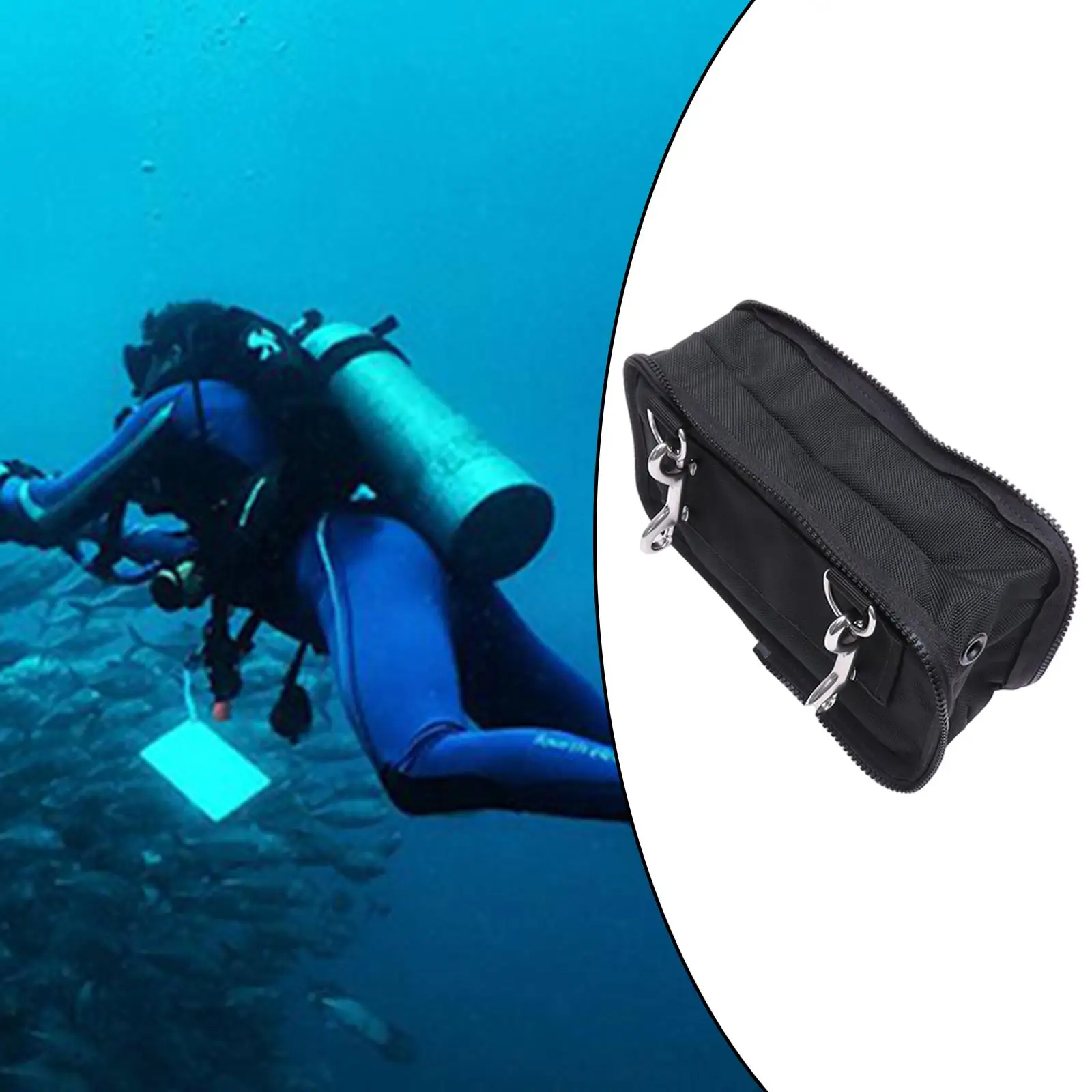 Durable Scuba Diving Storage Bag, Nylon BCD Equipment Gear, Snorkel Backpack Double Ended Snap Hook Dive  &  Accessories