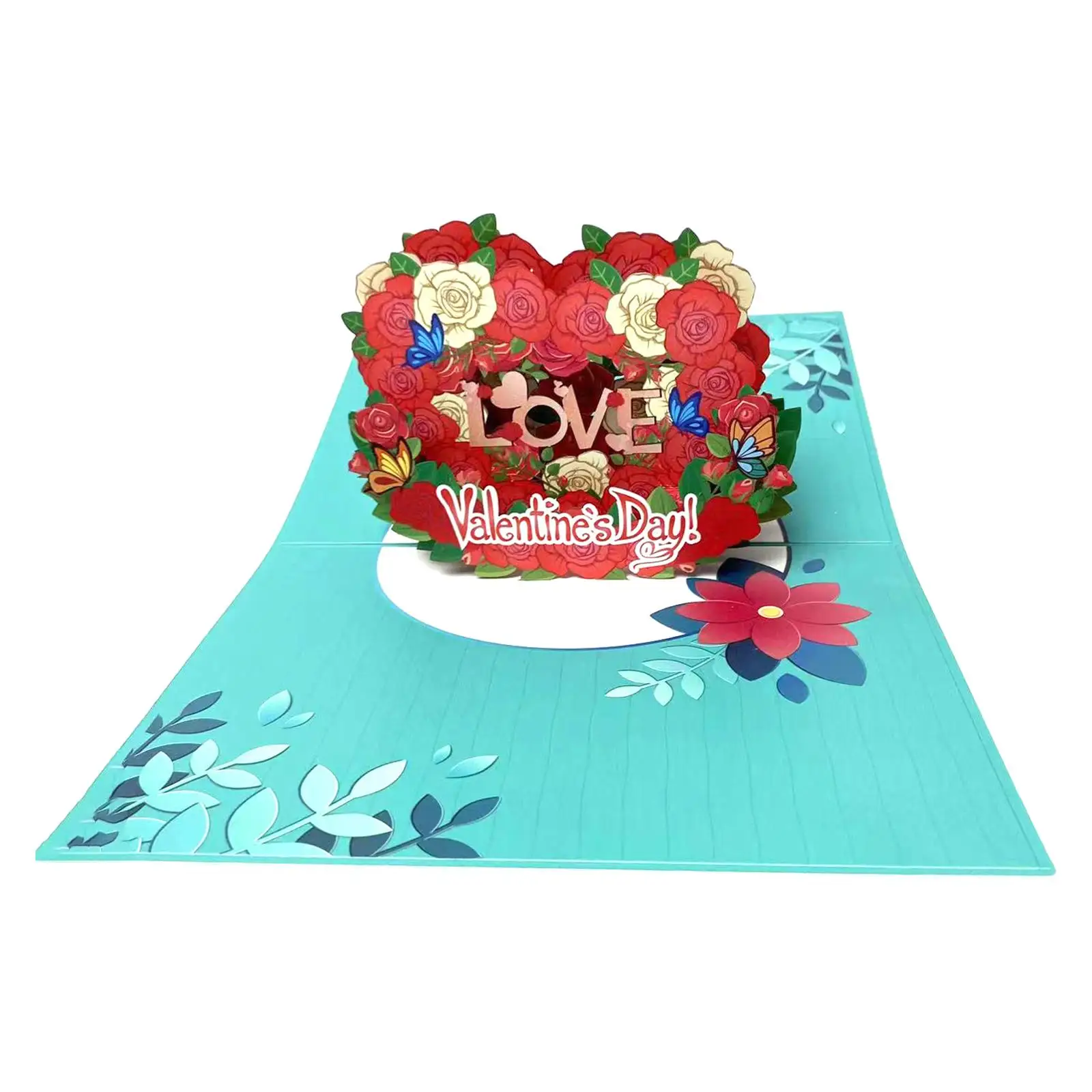Valentines Day Cards Wedding Card Love Heart Flower Valentine Gift Cards 3D Greeting Cards for Festival Male Couple Boyfriend