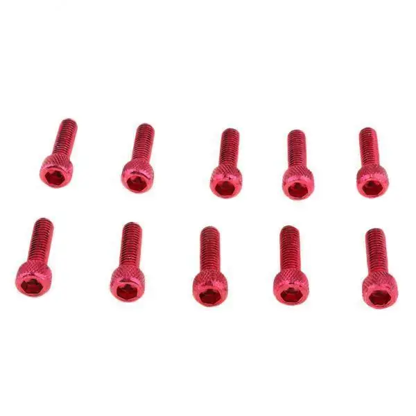 4X 10pcs Hex Socket   Head Screw Bolt Aluminum Red M6 x 20mm