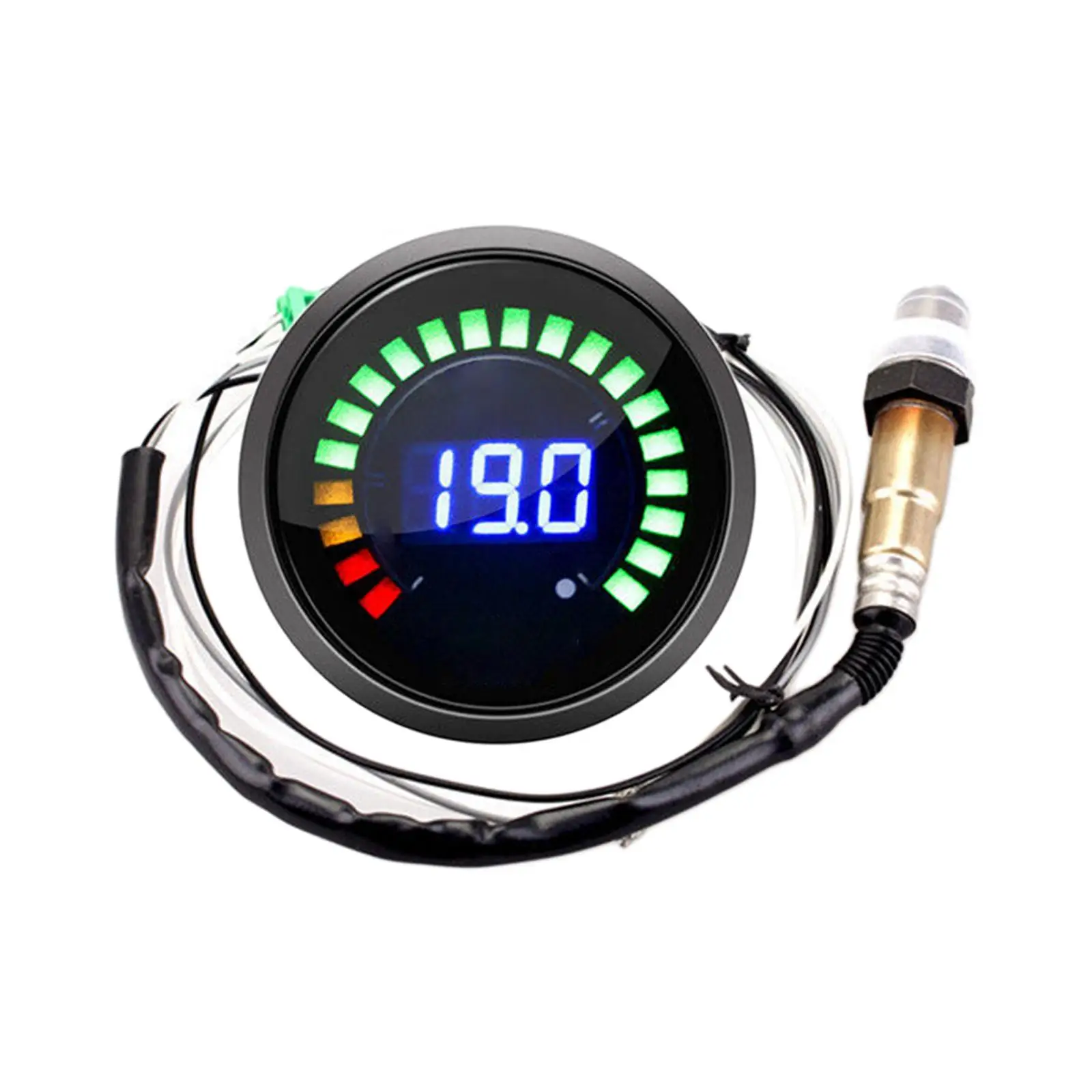 Air/Fuel Ratio Gauge with O2 Oxygen Sensor Fits for 12V Vehicle Easy to Install Replacement