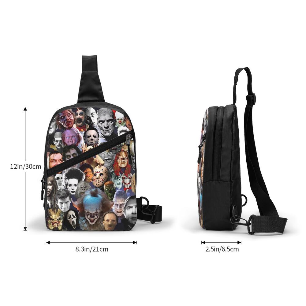 Halloween Horror Filme Personagem Sling Peito Crossbody