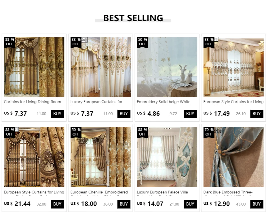 Curtains medium Curtains for Living Dining Room Bedroom Luxury European Velvet Sheer Gold Print High Shading Window Embroidered Chenille Valance voile curtains