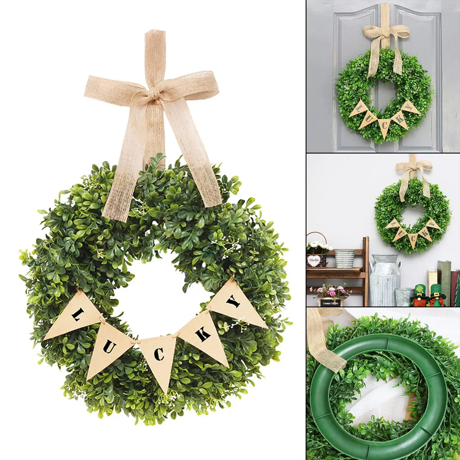 40cm Easter Greenery Wreath Spring Wreaths Window Party Decor ,Durable Materials Suit for All Scenarios Widely Usages Home D￩cor