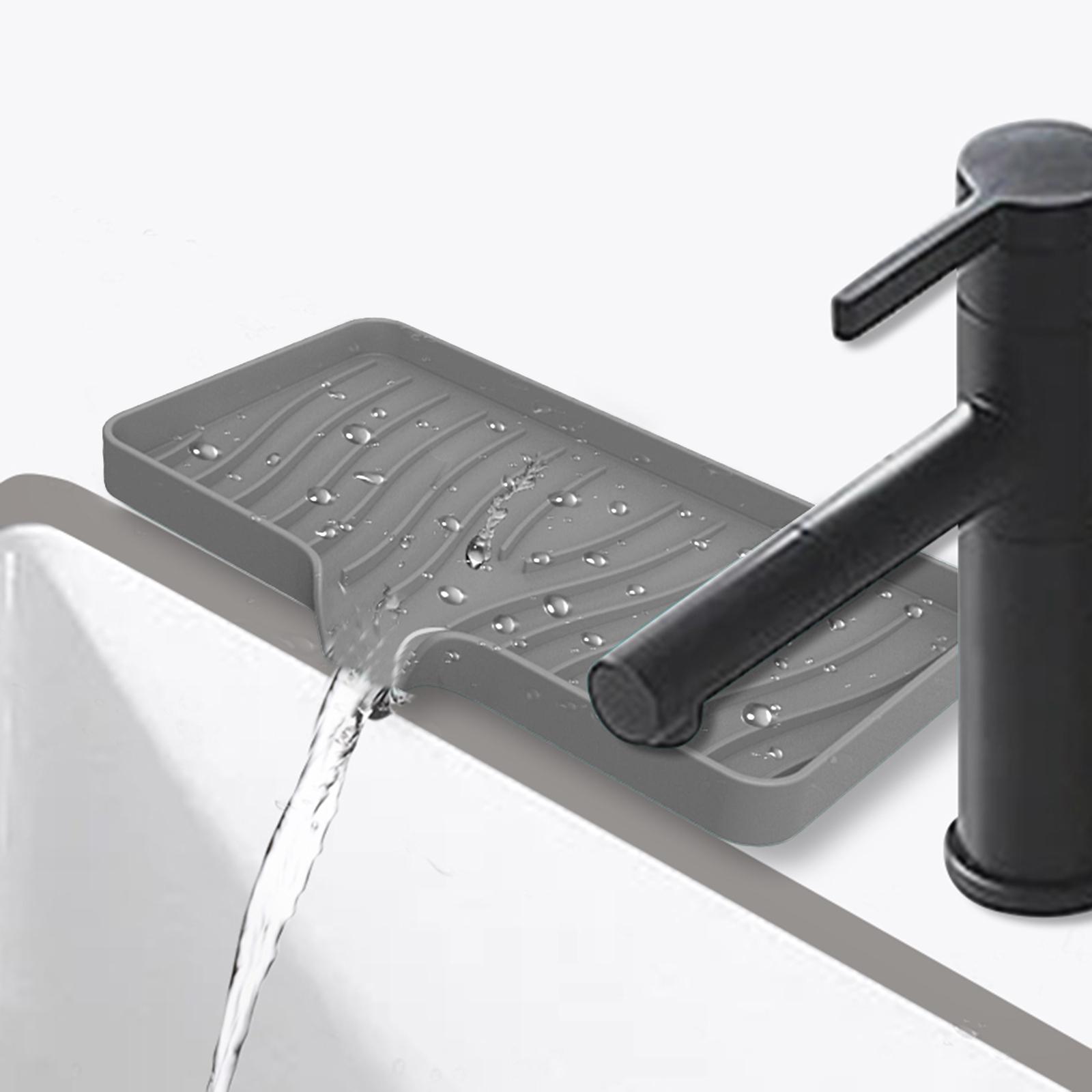 Silicone Soap Dish Holder Kitchen Sponge Tray Soap Box with Drain Soap Tray for Hotel Bathroom Countertop Kitchen Sink Toilet