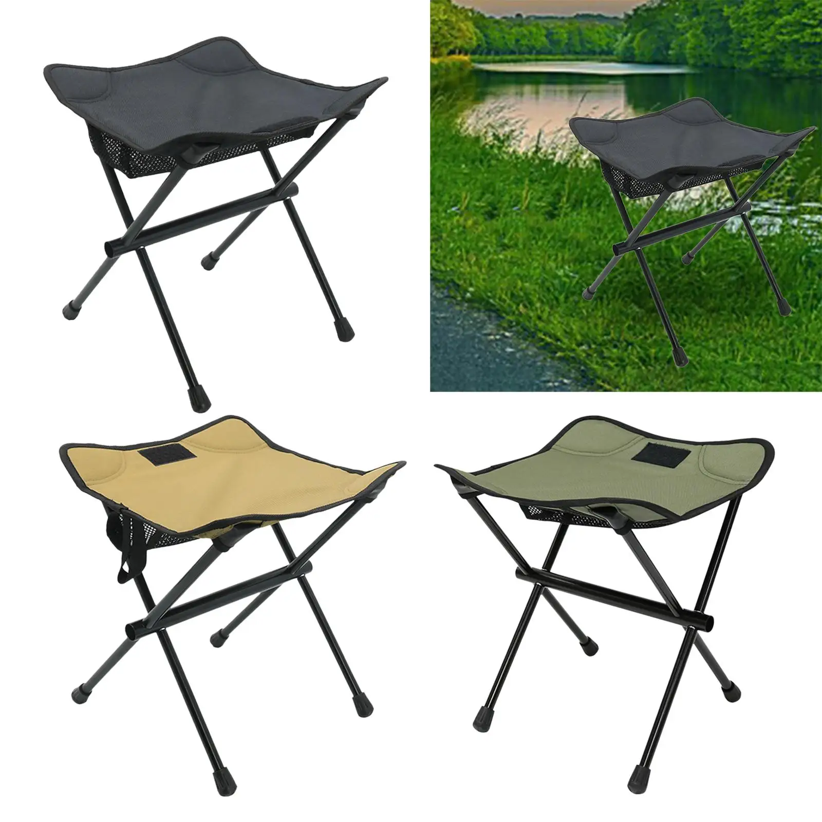 Camping Fold Fishing Chair Footrest Portable Compact Saddle Chair Collapsible