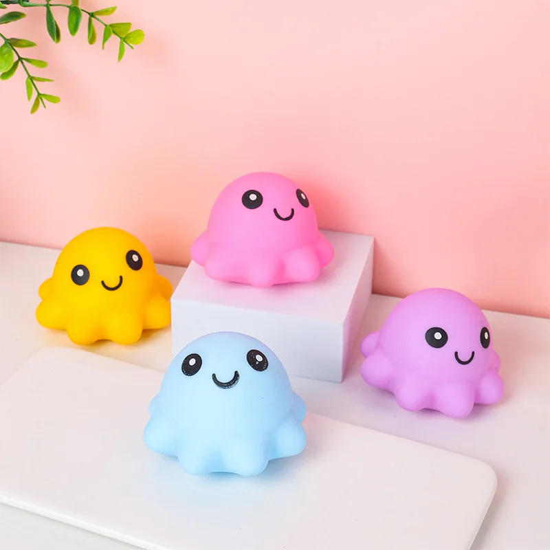 fidget squishy balls Random Colors Kawaii Antistress Octopus Decompression Toys Boys Girls Soft Sensory Squeeze Toys Relieves Stress mochis squishy toys