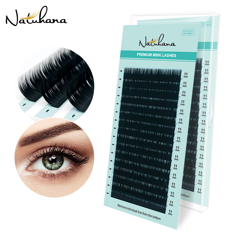 Best of NATUHANA 16Rows Matte Black Synthetic Mink Eyelash Extension Natural Soft False Eyelashes Individual Faux Lashes For Extensions Reviews & Tips