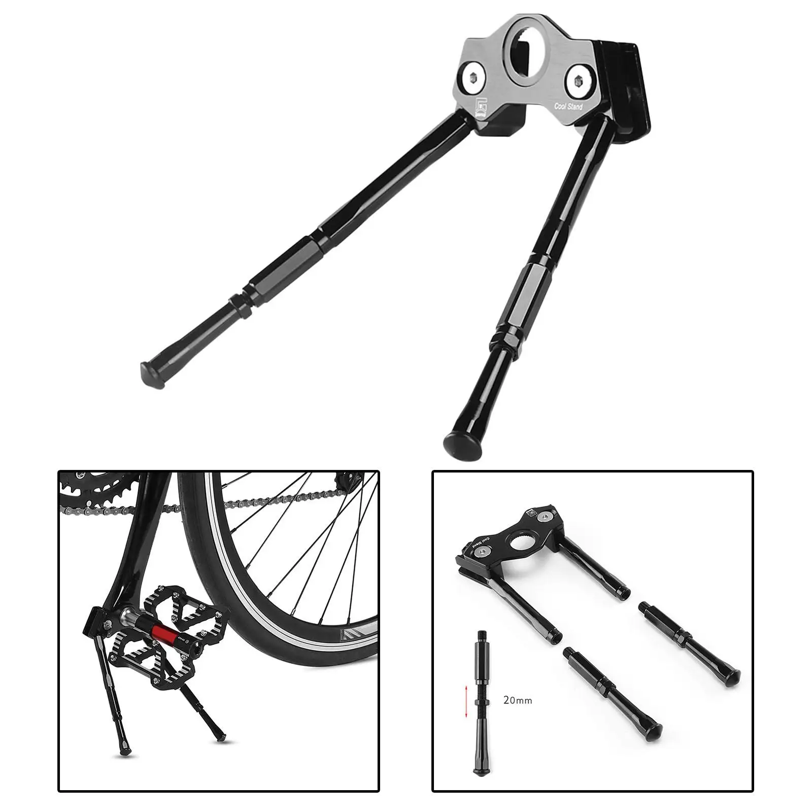 Mountain Bike Crank Kickstand Side Stand Support Foldable Double Leg Kick Stand Rear Mount Support Stand