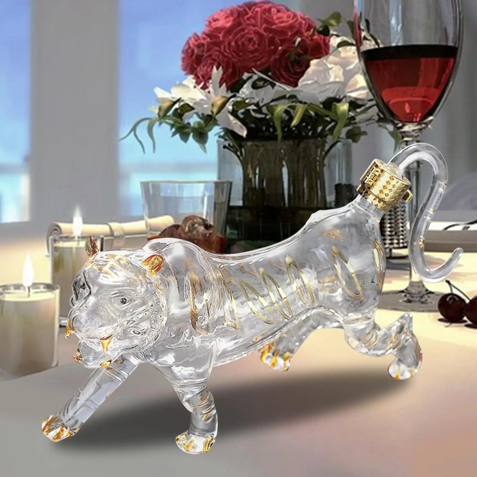High Borosilicate Glass Animal Whisky Decanter 500ml Wine Dispenser for Liquor Vodka Bourbon Pourer Beer Juice Home