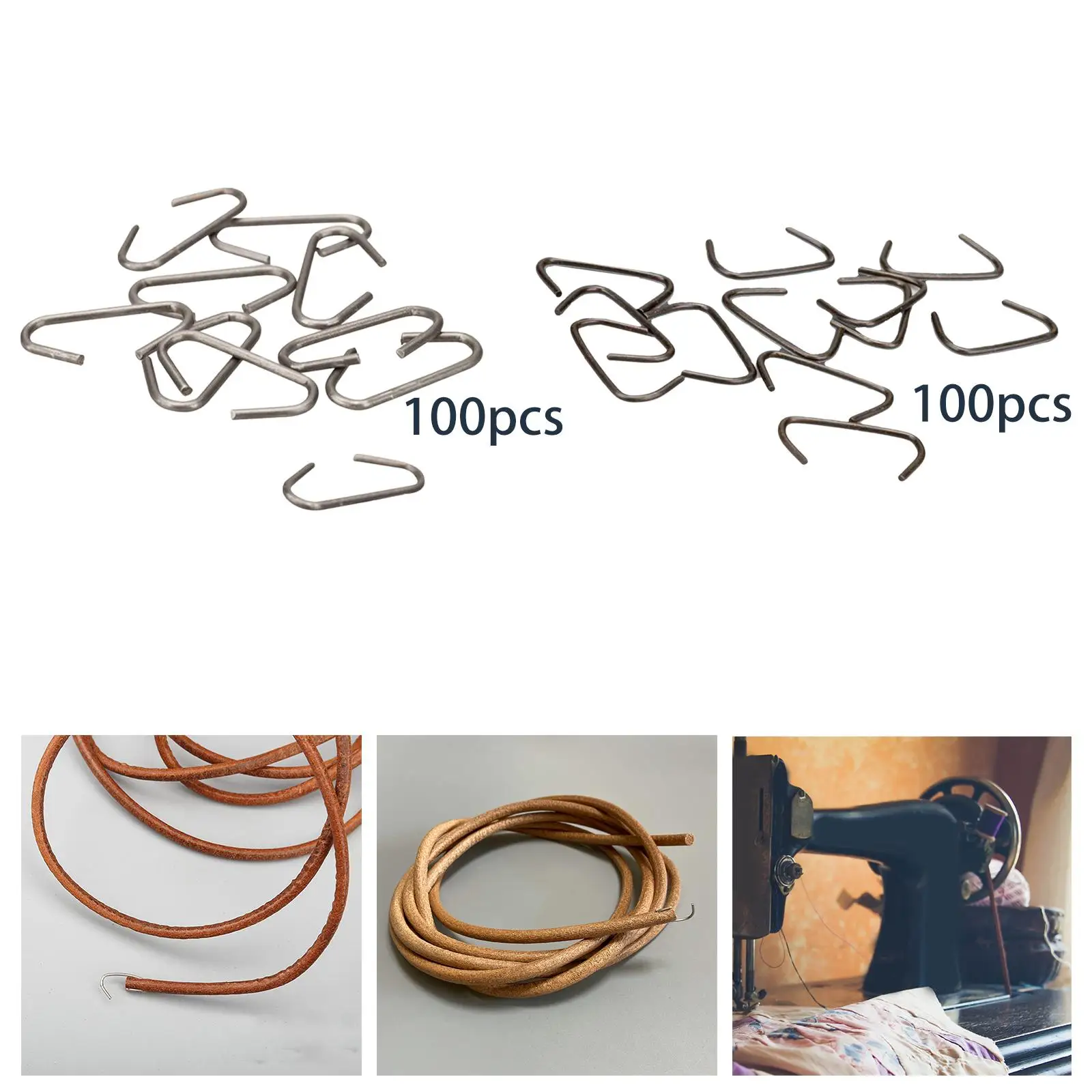 100 Pack Sewing Machine Belt Hook Steel Easy to Install Durable Leather Belt Hooks for Jones Old Style Sewing Machine Singer