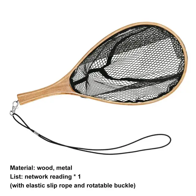 Fish Net Portable Handheld Fishing Dip Net Rubber Landing Nets Elastic Rope  and Buckle Dip Net Fish Landing Net (Color : Orange)