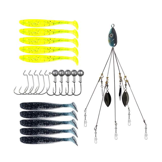 Owemtao Alabama Rig Kit 5 Arms Alabama Umbrella Rig Bass Fishing Kit A ...