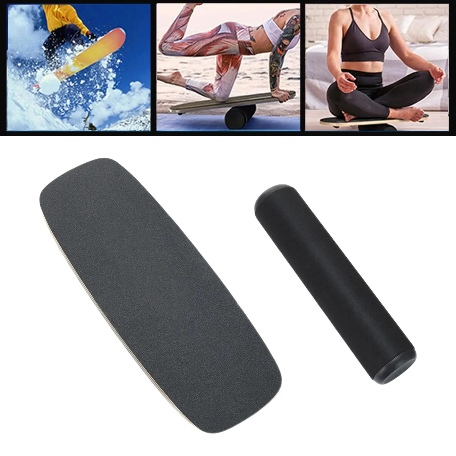 Wooden Balance Board Trainer Fitness Accessories Stability Roller Anti slip
