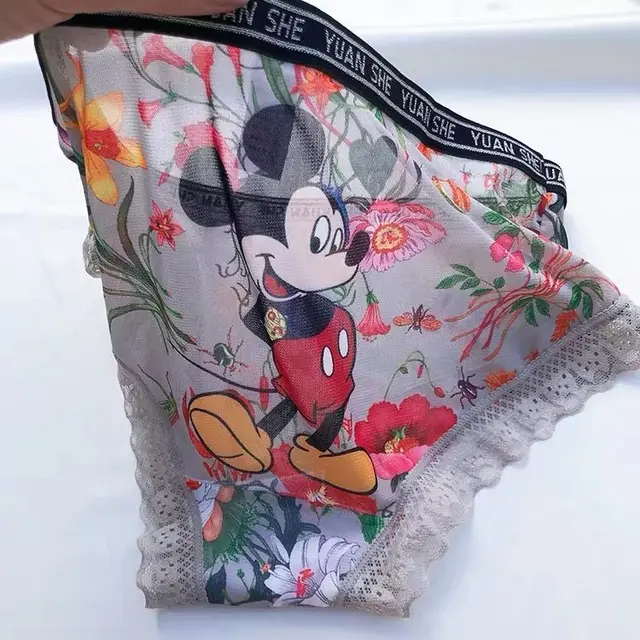 Disney Mickey Net Underwear Sweet Cartoon Mickey Sexy Charming Mid