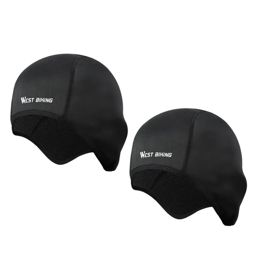 2pcs Cycling Helmet Liner Motorcycle Helmet Liner Skull Cap Padding Black