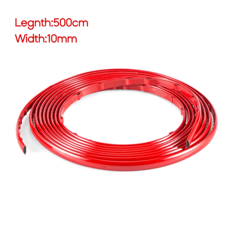 3M /5M DIY Car Bumper Self-adhesive red Decorative Strip Thickened PVC Material To Prevent Body Scratches Decorate Car Accessory