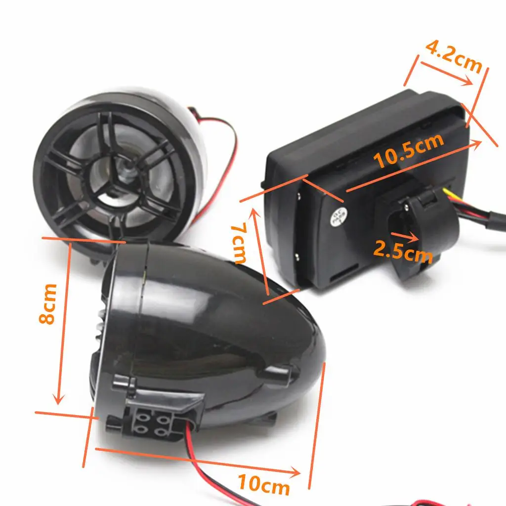 Motorcycle Handlebar Audio System MP3 USB FM Radio Speaker Kit
