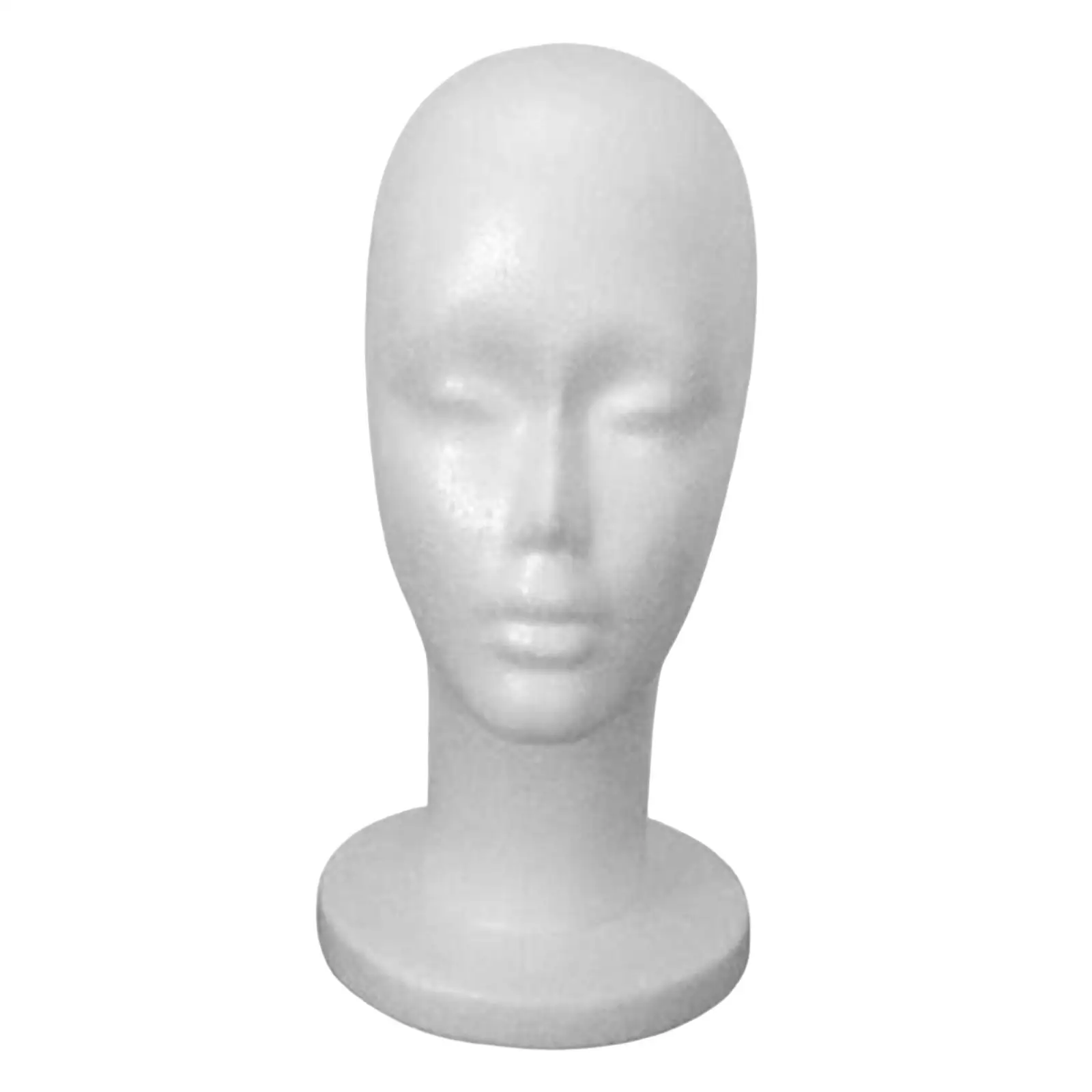 Female Foam Mannequin Head Model Hat Glasses Holder White 51.5cm Head Circumference Lightweight Yet Sturdy Practical Height 29cm