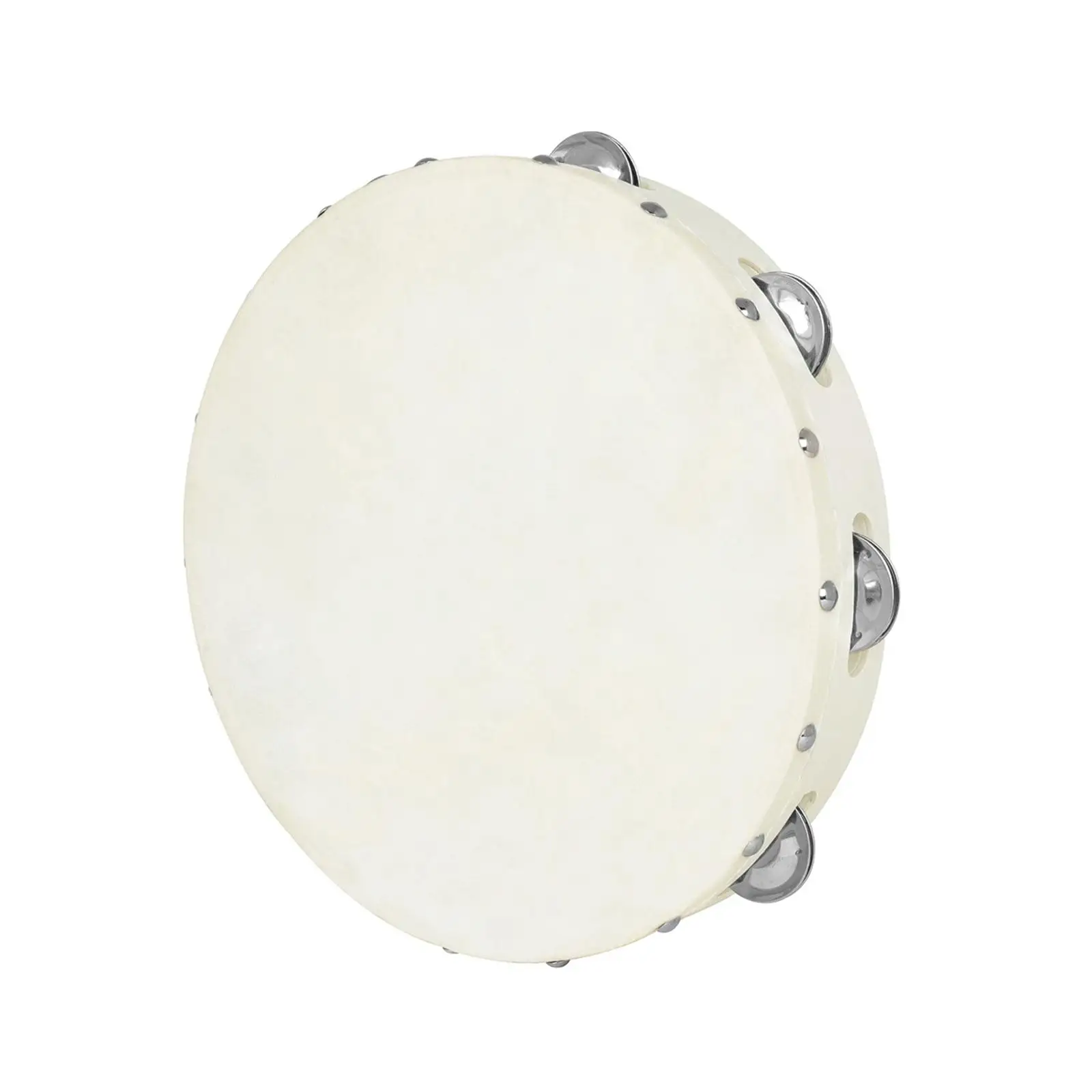 Tambourine Drum Handheld Drum Educational Single Row Metal Bells for KTV