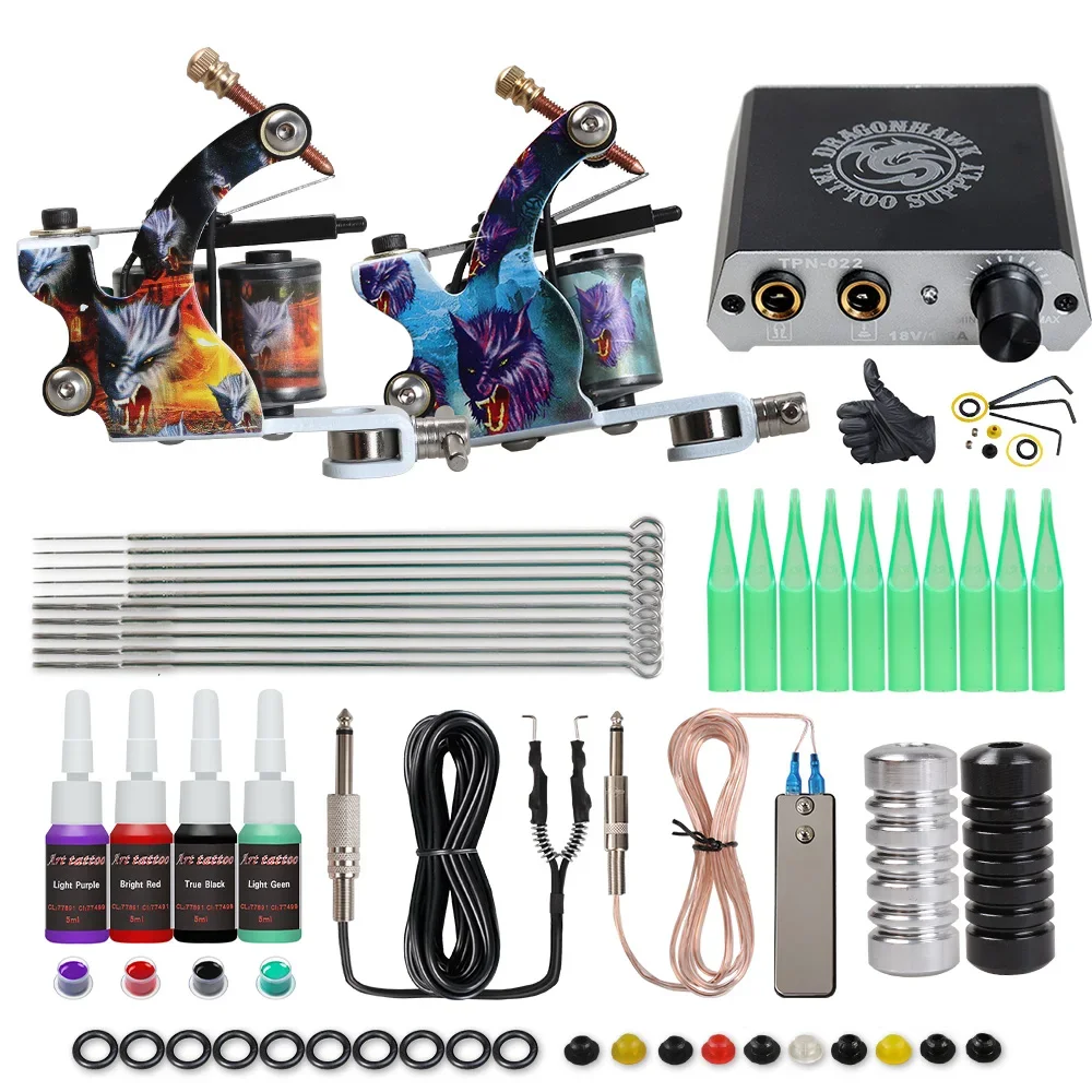 Best of Cheap Complete Beginner Tattoo Kit Mini Tattoo Power Supply Cheap Tattoo Kit Grips Needles Tips Supplies With New Long Needles Reviews & Tips