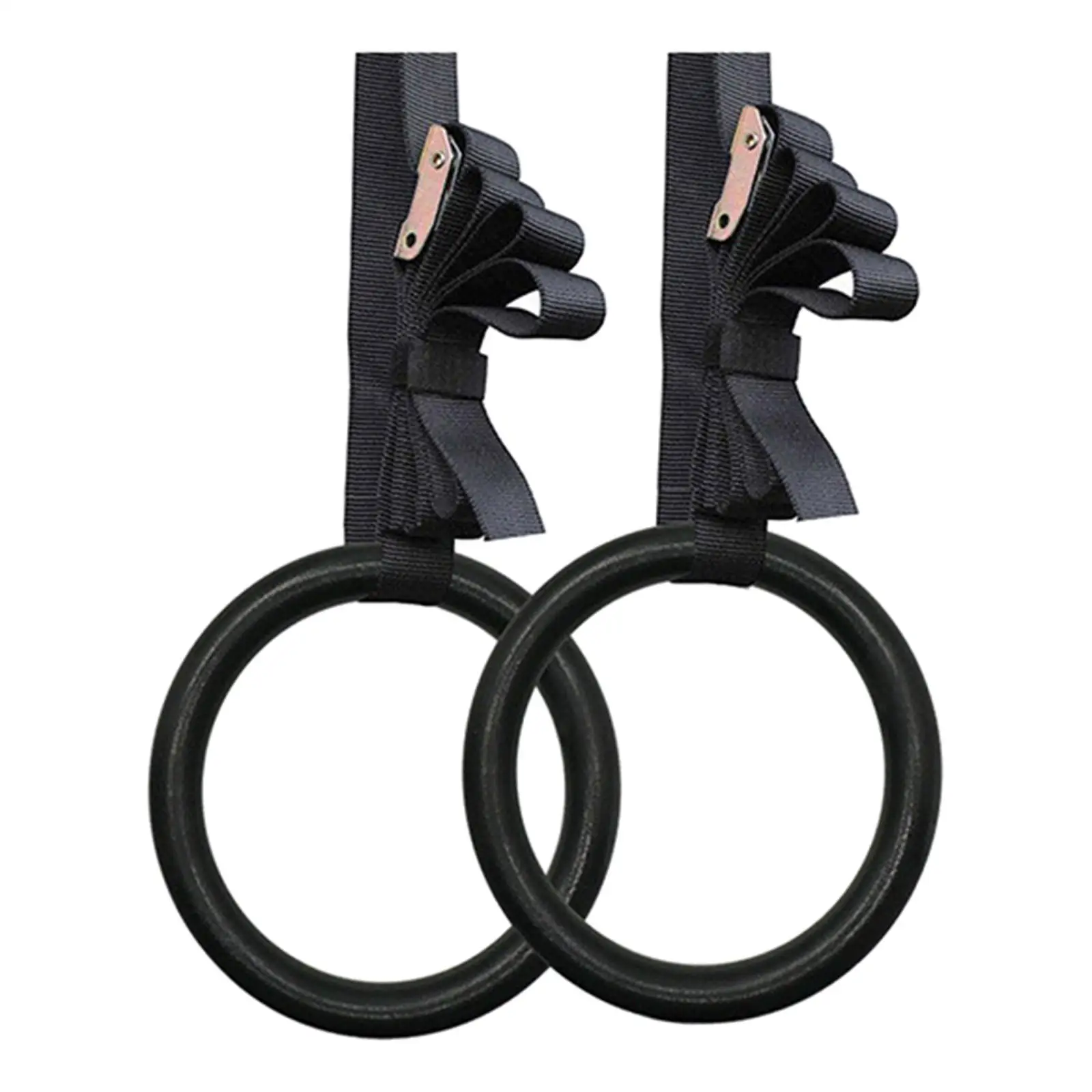 2Pcs Gymnastic Ring with Straps Non Slip Women Men Portable  Ring for