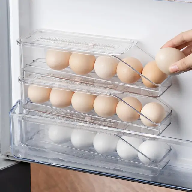 Scatola portaoggetti per uova facile da installare scatola portaoggetti per  Dispenser di uova con porta laterale antiscivolo di grande capacità  forniture per la casa - AliExpress