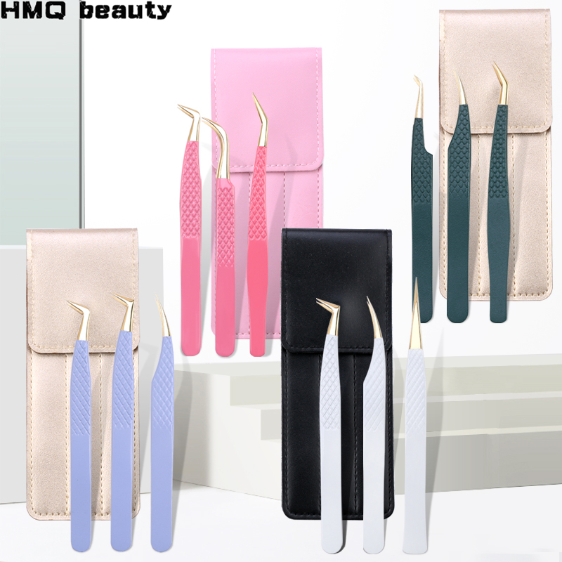 Best of 3Pc Eyelash Extension Tweezers Set With Bag Stainless Steel Accurate 3D Volume Fan Lash Eyebrow Tweezer Makeup Tools Accessories Reviews & Tips