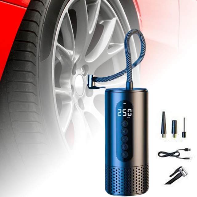 Electric Tire Inflator Mini Portable Low Noise Rechargeable Air Pump for