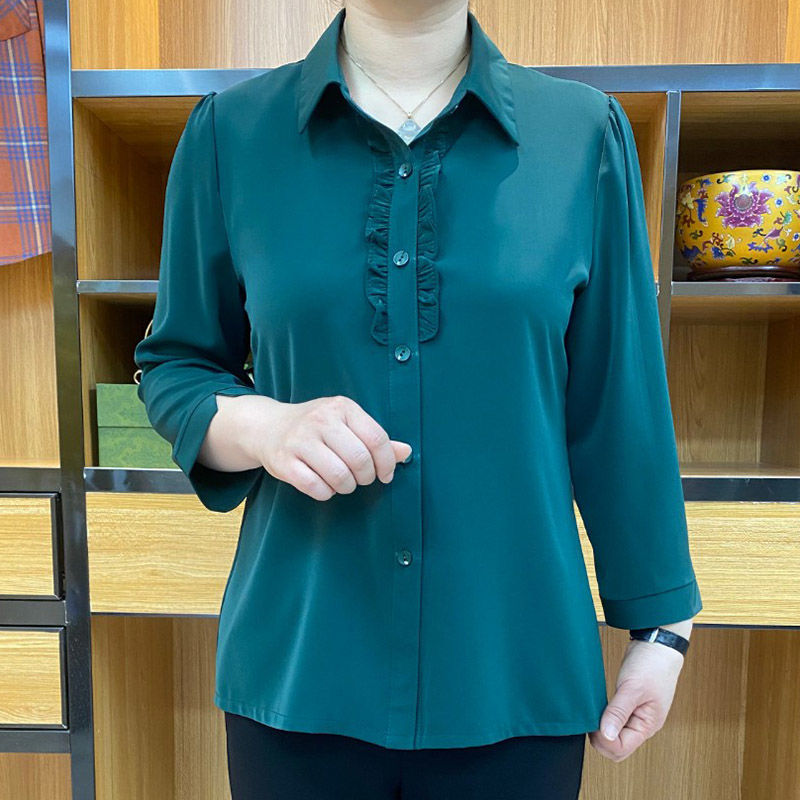 Camisa feminina com babados, blusa elegante de