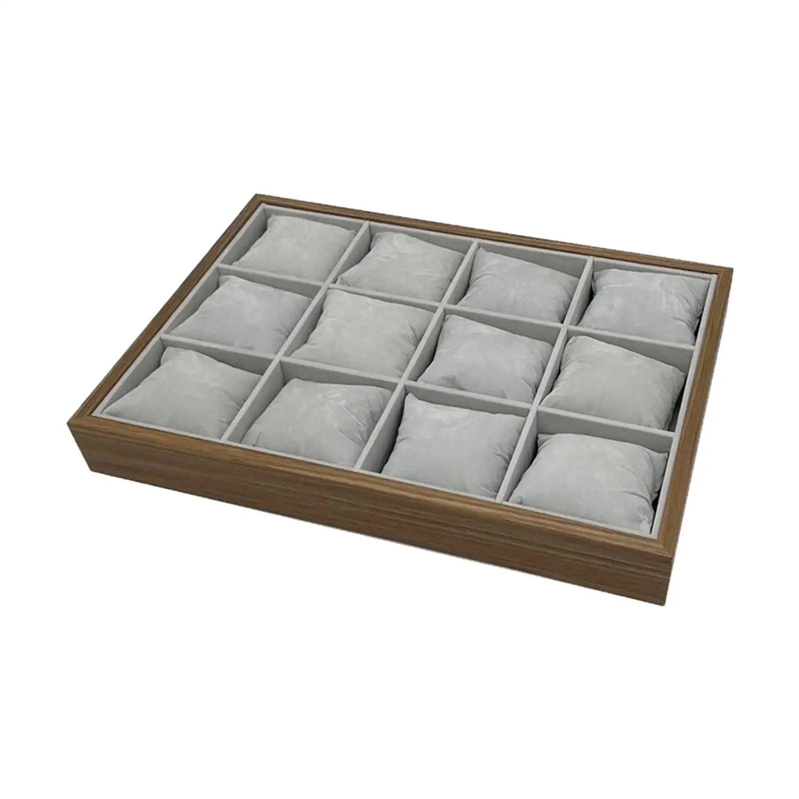 12 Slot Watch Box Organizer with Removable Pillow Showcase for Cards Jewelry