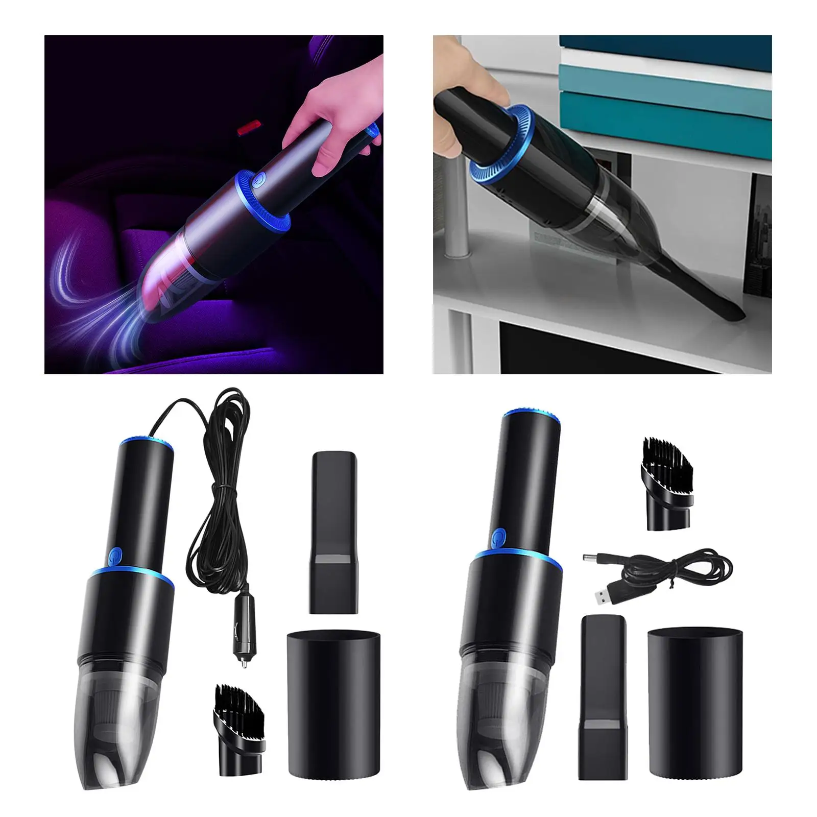Handheld Cleaner 10000PA Reusable Portable Low Noise 4000mAh Cyclone Suction Fits for Home Use Office Seats Supplies Auto Parts