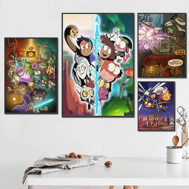 Disney Anime Figura A Coruja Casa Temporada 3 Decoração De Casa Cartaz  Estético Sala De Crianças Sofá Fundo Cartazes Pintura Em Tela - Pintura E  Caligrafia - AliExpress