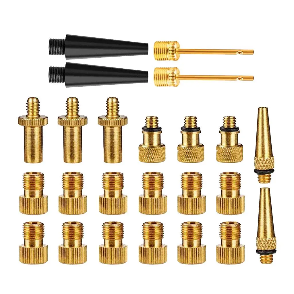 24 Pieces Adaptor Bike Brass Converter Gas Filling  Set