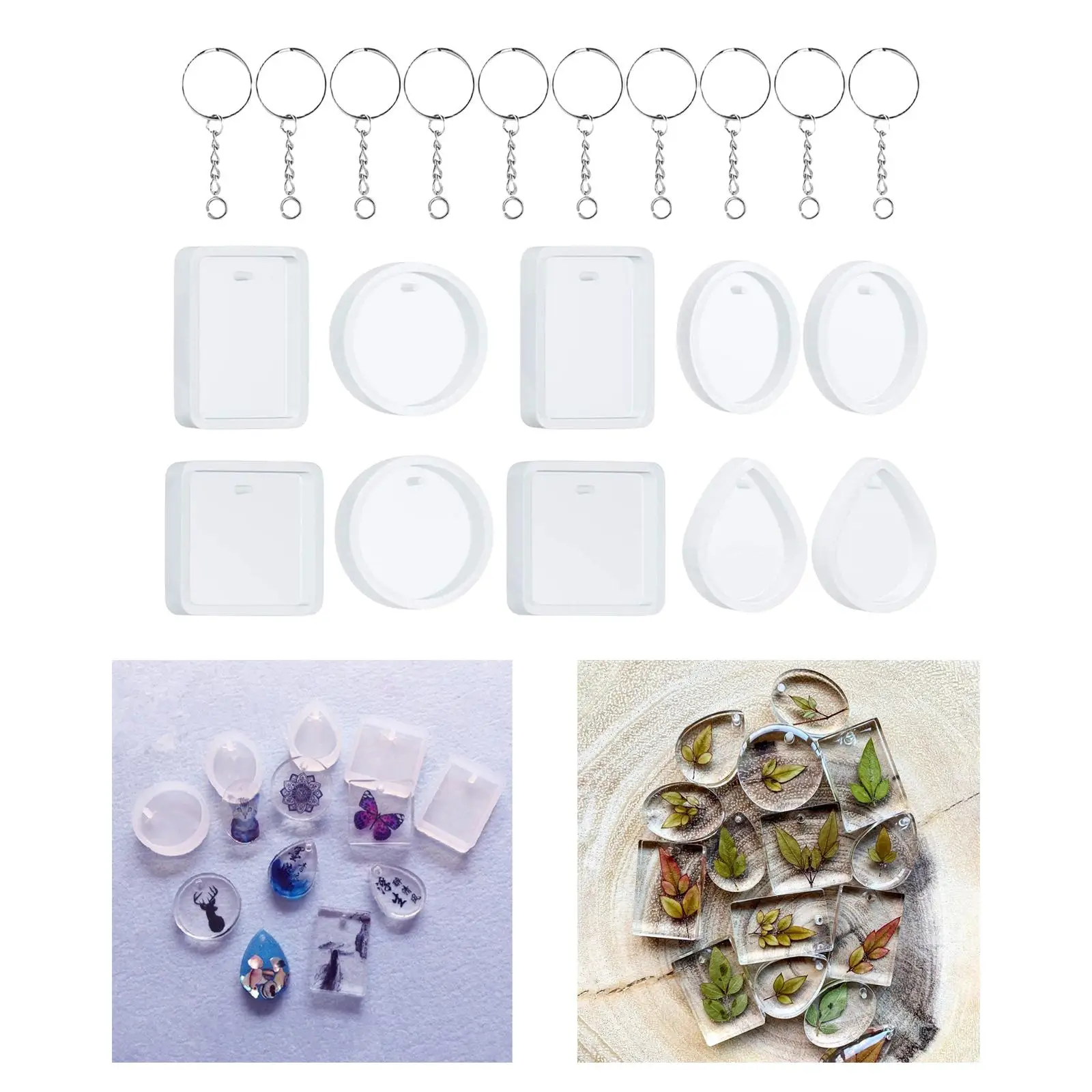 20x DIY Keychain Pendant Casting Molds Art Crafts 5 Styles Earring Bracelet
