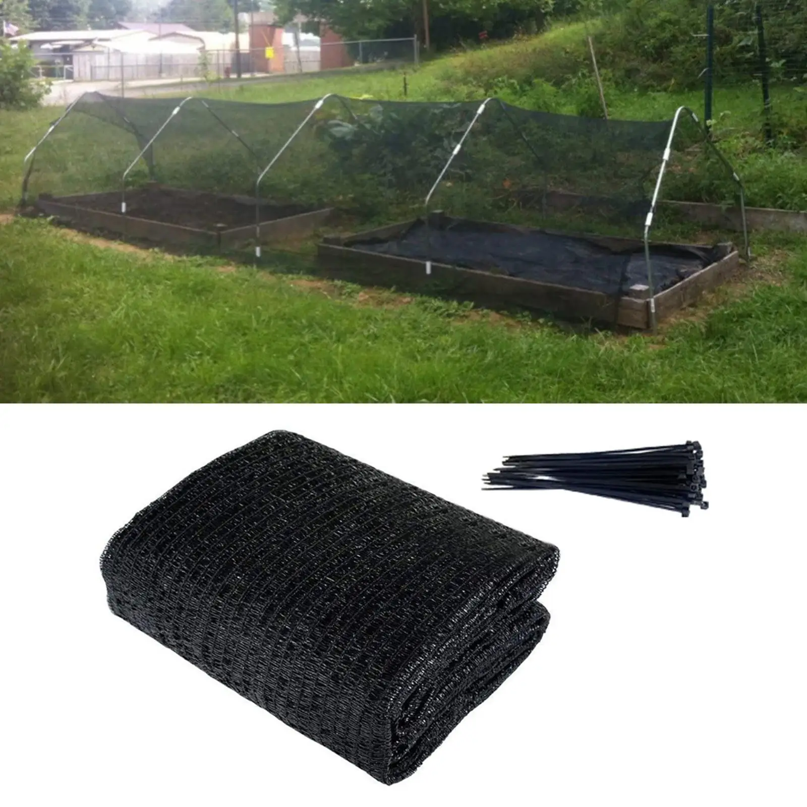 Sunblock Shade Cloth Net,Black Resistant 4x6m Garden Shade Mesh Tarp for Plant Cover,Greenhouse,Chicken Coop,Tomatoes,Plants