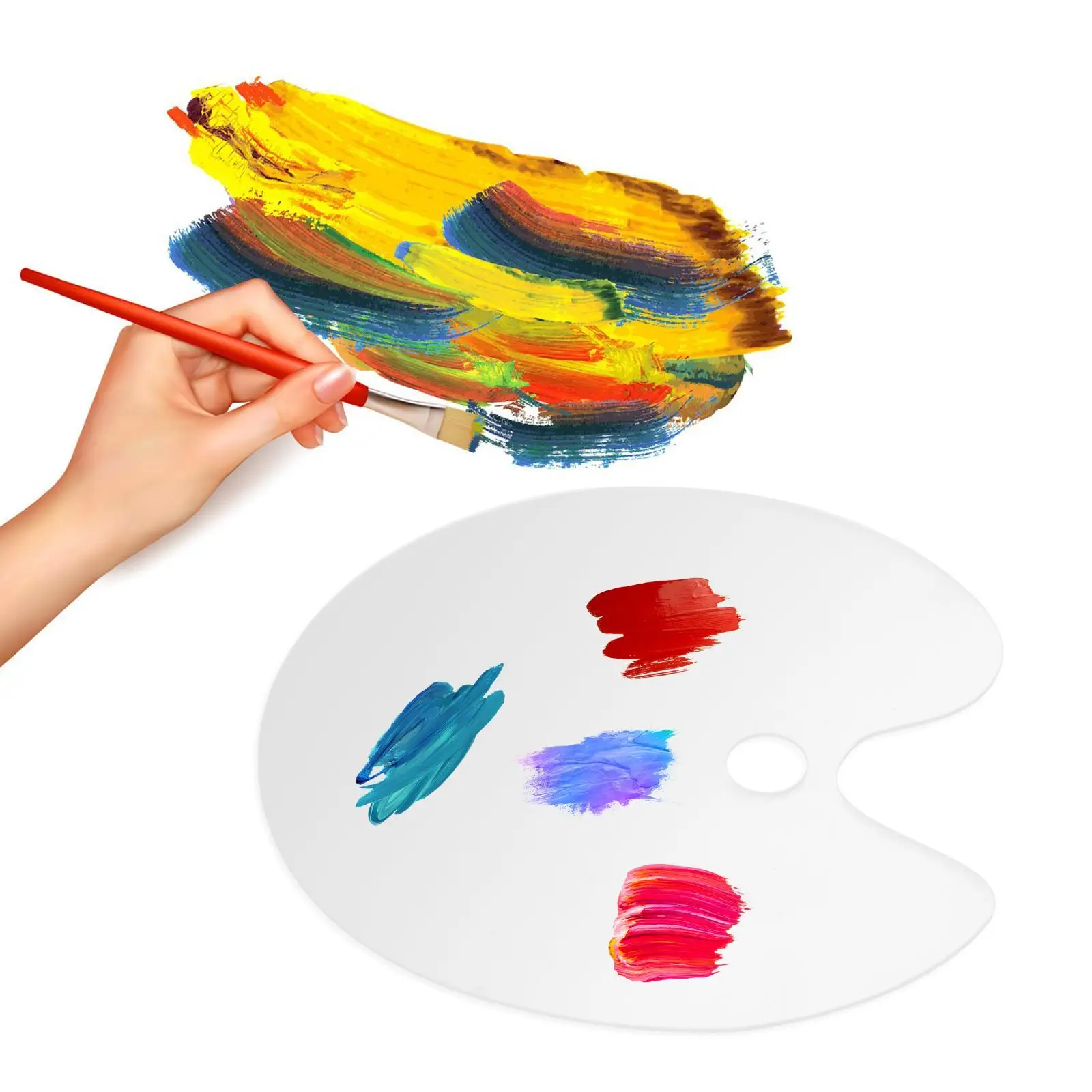 Acrylic Transparent Paint Palette Paint Pallet Oil Painting Palette Mixing Palette for DIY Coloring Gouache Watercolor Painting