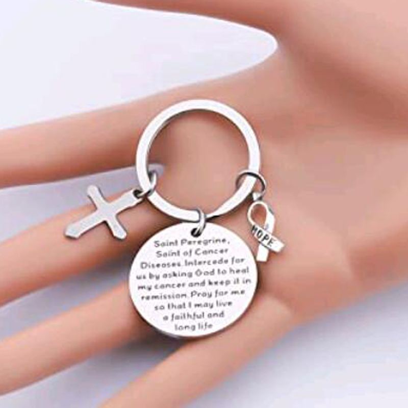 Patron von Krebs Saint Keychain Peregrine Schmuck Krebs Kämpfer Geschenk Recovery Geschenk Krebs Gebet Keychain Krebs Survivor Geschenk – Detail 3